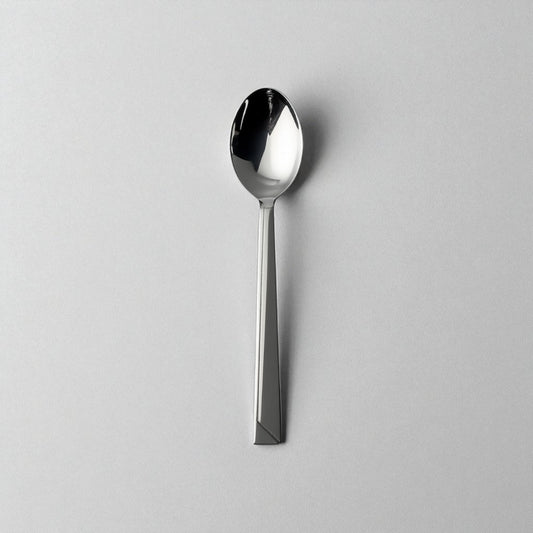 Kishco Cutlery Set Olympus Dinner Spoon with sleek stainless steel design on a gray background