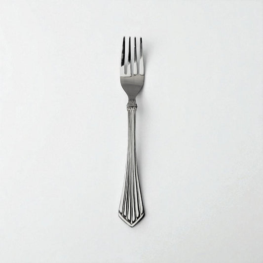 Kishco Cutlery Symphony Dinner Fork with decorative handle and polished stainless steel finish