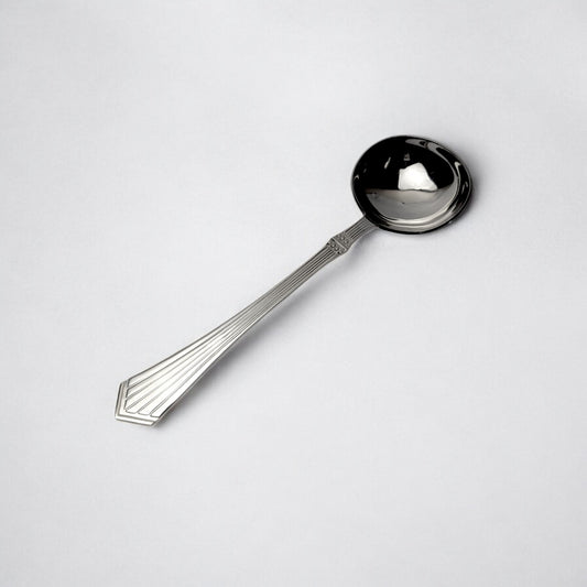 Kishco Cutlery Symphony Gravy Ladle with polished stainless steel and elegant striped handle design