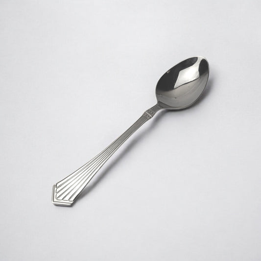 Kishco Cutlery Symphony Serving Spoon Oval stainless steel with elegant striped handle design