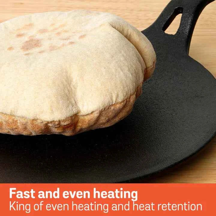 Meyer Pre-Seasoned Cast Iron Roti/Chapati Tawa, 26cm
