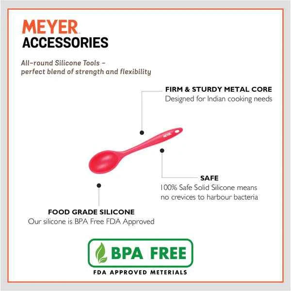 Meyer Silicone Spoon Red with firm metal core BPA free FDA approved safe silicone serving spoon