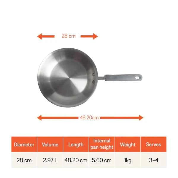 Meyer Trivantage Stainless Steel Triply Open Frypan, 28 cm