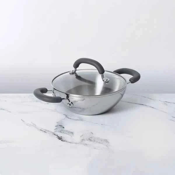 Meyer Trivantage Stainless Steel Triply Kadhai with lid, 30 cm