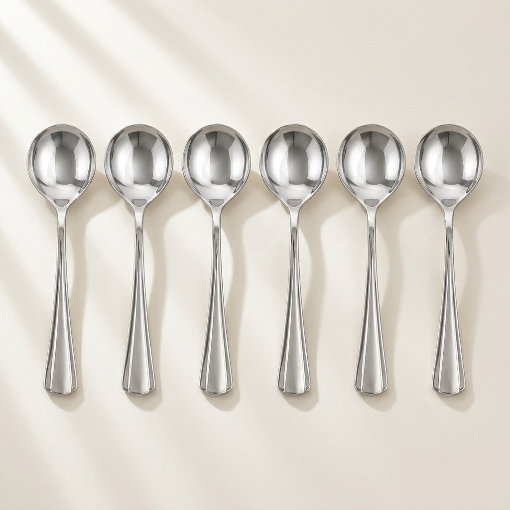 Milan stainless steel soup spoons, set of 6