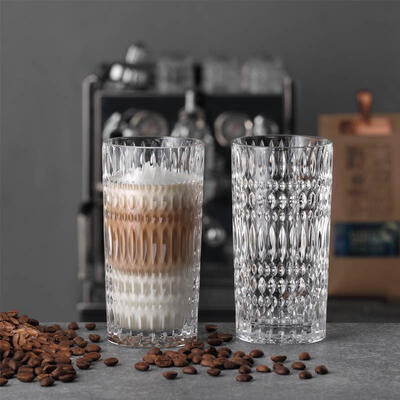 Nachtmann Ethno cocktail glass set featuring elegant crystal design and textured surface for stylish drinks