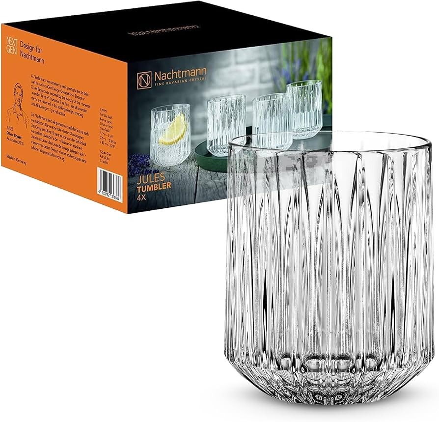 Nachtmann Jules whiskey glasses set with elegant cut design for enjoying your favorite spirits