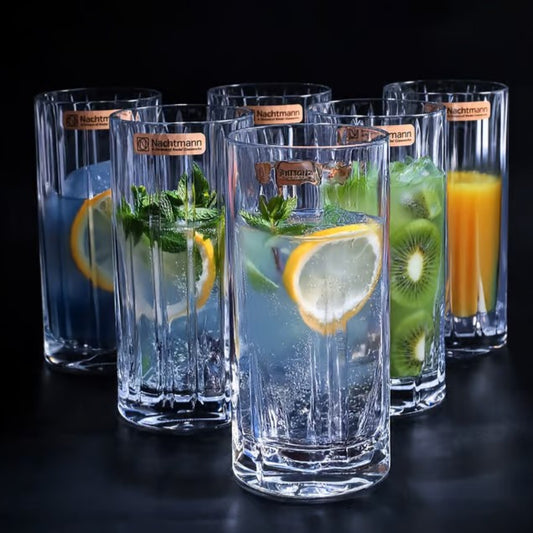 Nachtmann Lines Crystal Longdrink Glasses, 440 ml, Set of 6