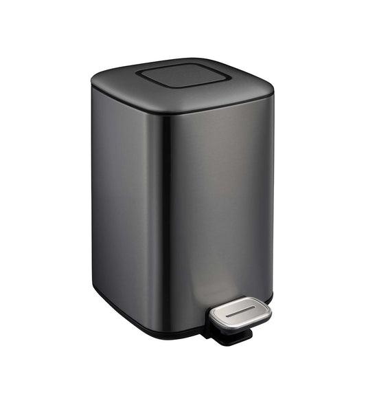 Obsession Dustbin Regent Black 12 Ltr stainless steel shown on white background with sleek foot pedal