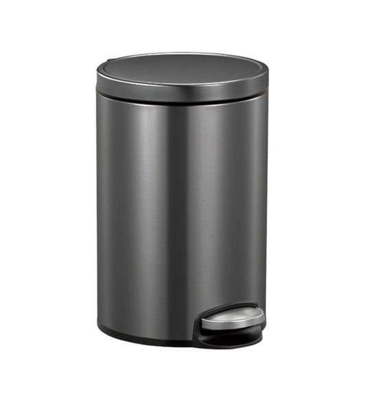 Obsessions Artistic Stainless Steel Dustbin 12 Ltr Black Steel with sleek front profile for stylish interiors