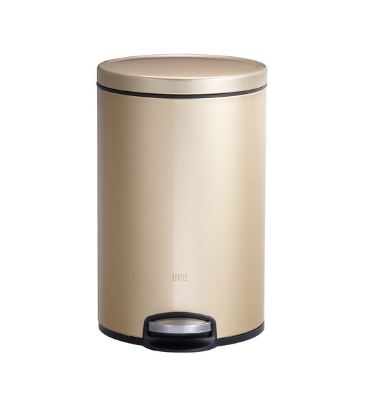 Obsessions Artistic Stainless Steel Dustbin 12 Ltr Champagne Gold with 3D arc shape