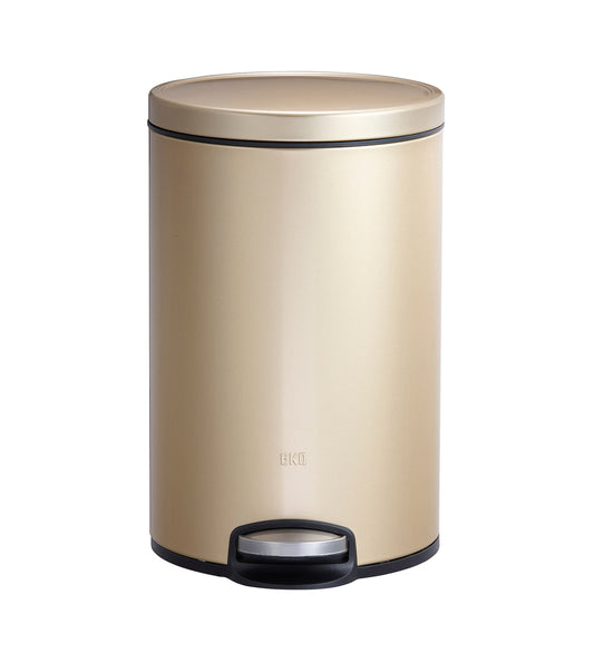 Obsessions Artistic Stainless Steel Dustbin 8 Ltr Champagne Gold with front pedal