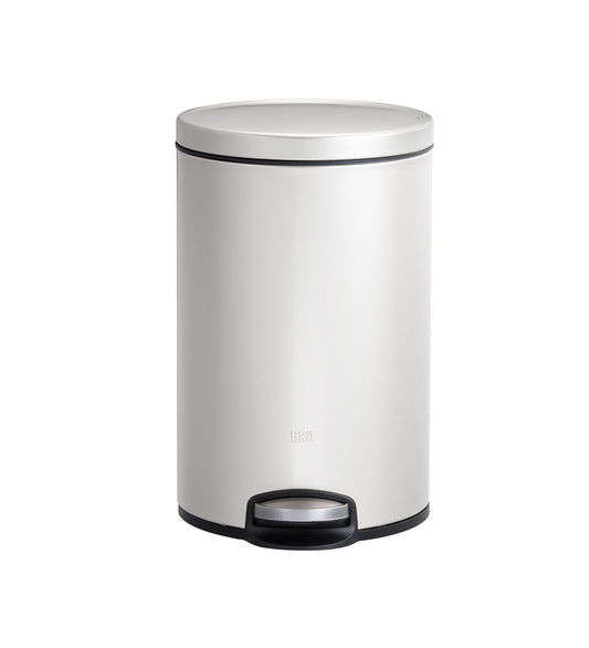 Obsessions Artistic Stainless Steel Dustbin 8 Ltr White with pedal for easy, hands-free waste disposal