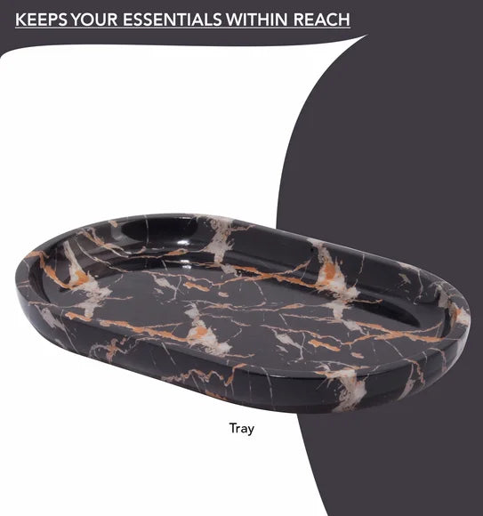 Obsessions Azure Polyresin 4pc Bathroom Set, Chocolate