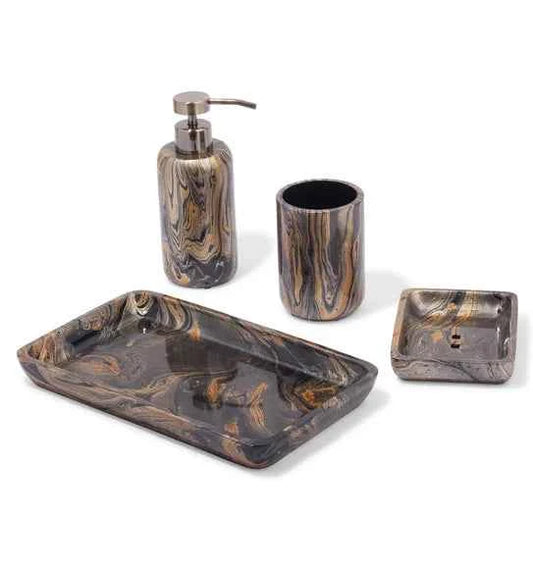 Obsessions Azure Polyresin 4pc Bathroom Set, Multi