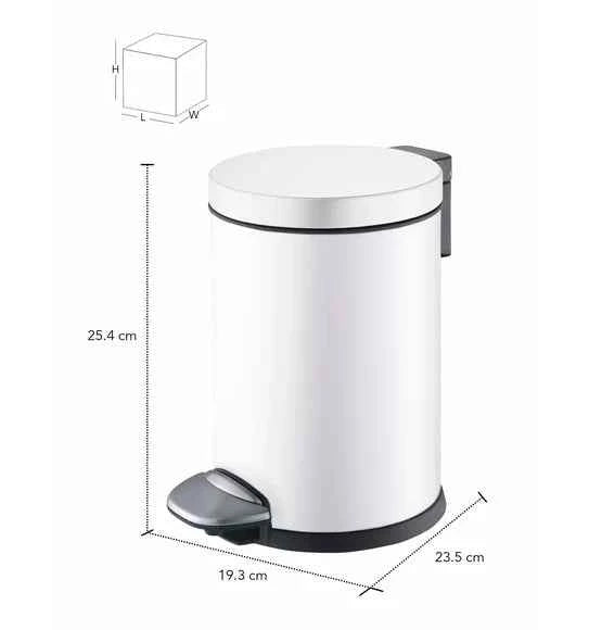 Obsessions Eko Luna Dustbin 3lt, White