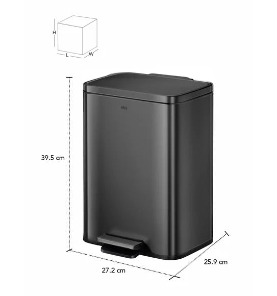 Obsessions Eko Madison Dustbin 12L, Black