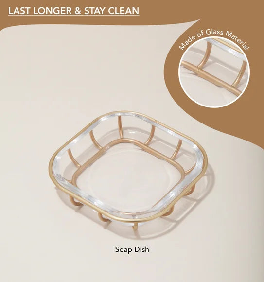 Obsessions Prism Glass 3pc Bathroom Set, Gold
