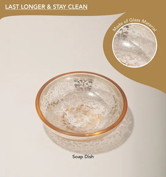 Obsessions Prism Glass 3pc Bathroom Set, Golden