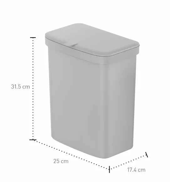 Obsessions Eko Puro Kitchen Bin 9L, Grey