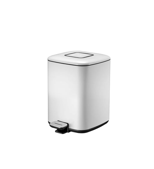 Obsessions Dustbin Regent Stainless Steel White 6 Ltr – white background