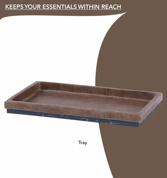 Obsessions Vibe Polyresin 4pc Bathroom Set, Wood