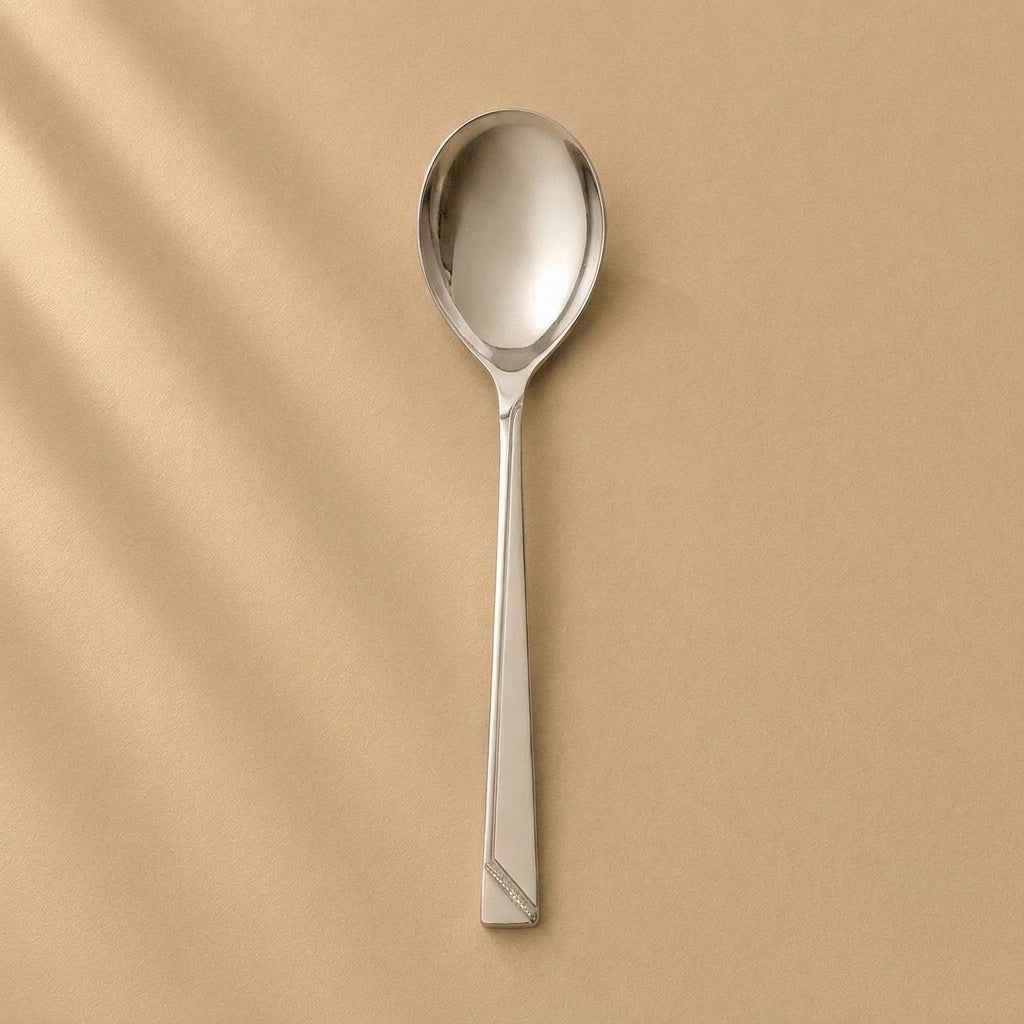 Kishco Cutlery Olympus Stainless Steel Serving Spoon, Round shape, Large