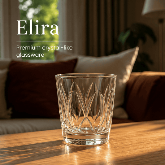 Elira Prism Premium glasses with Golden Line, Set of 6, 300ml