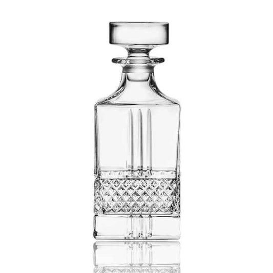 RCR Brillante Crystal Glass Whiskey Decanter Bottle, 850ml