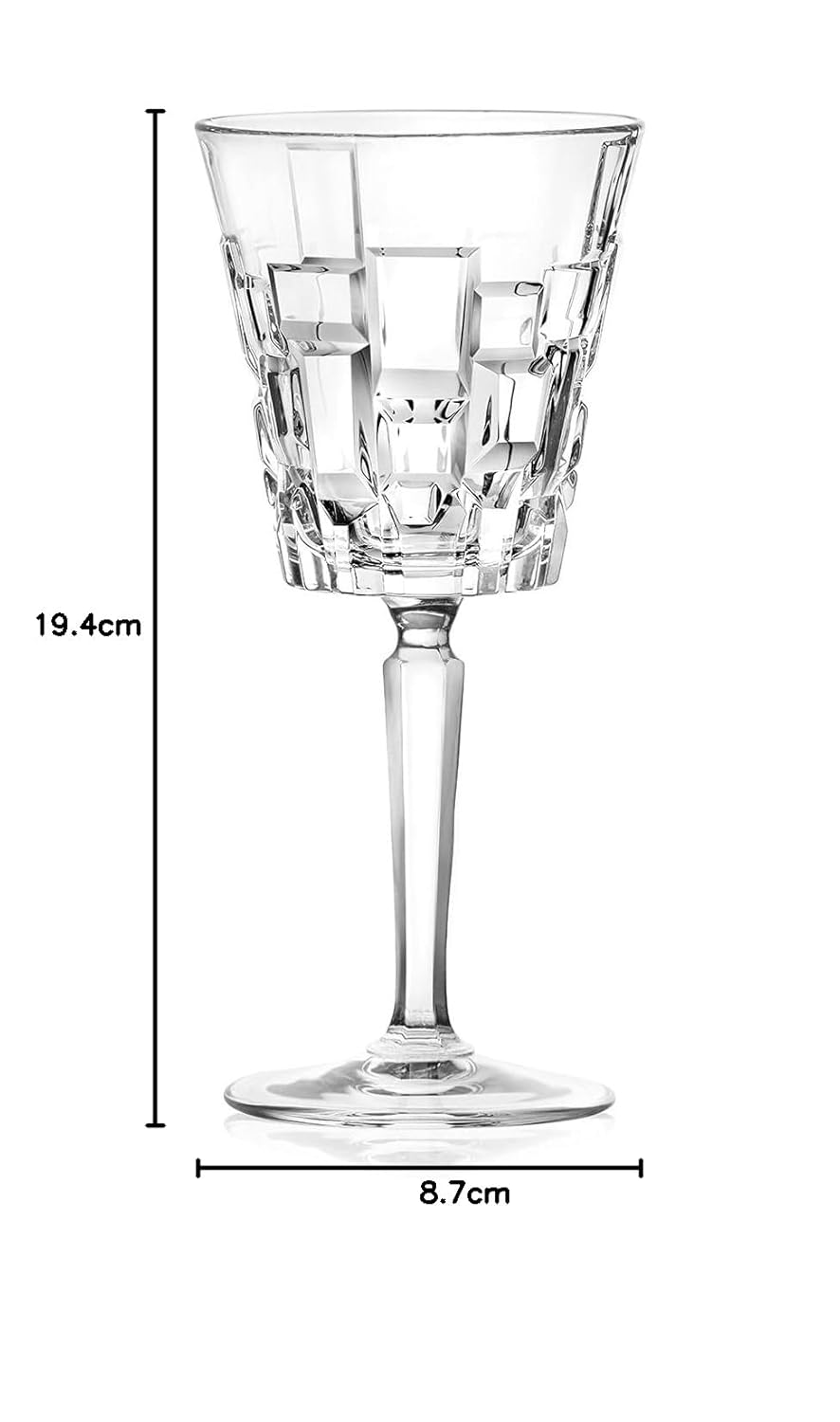 RCR Etna Crystal Wine Goblet Glasses featuring a stylish geometric design and elegant stem