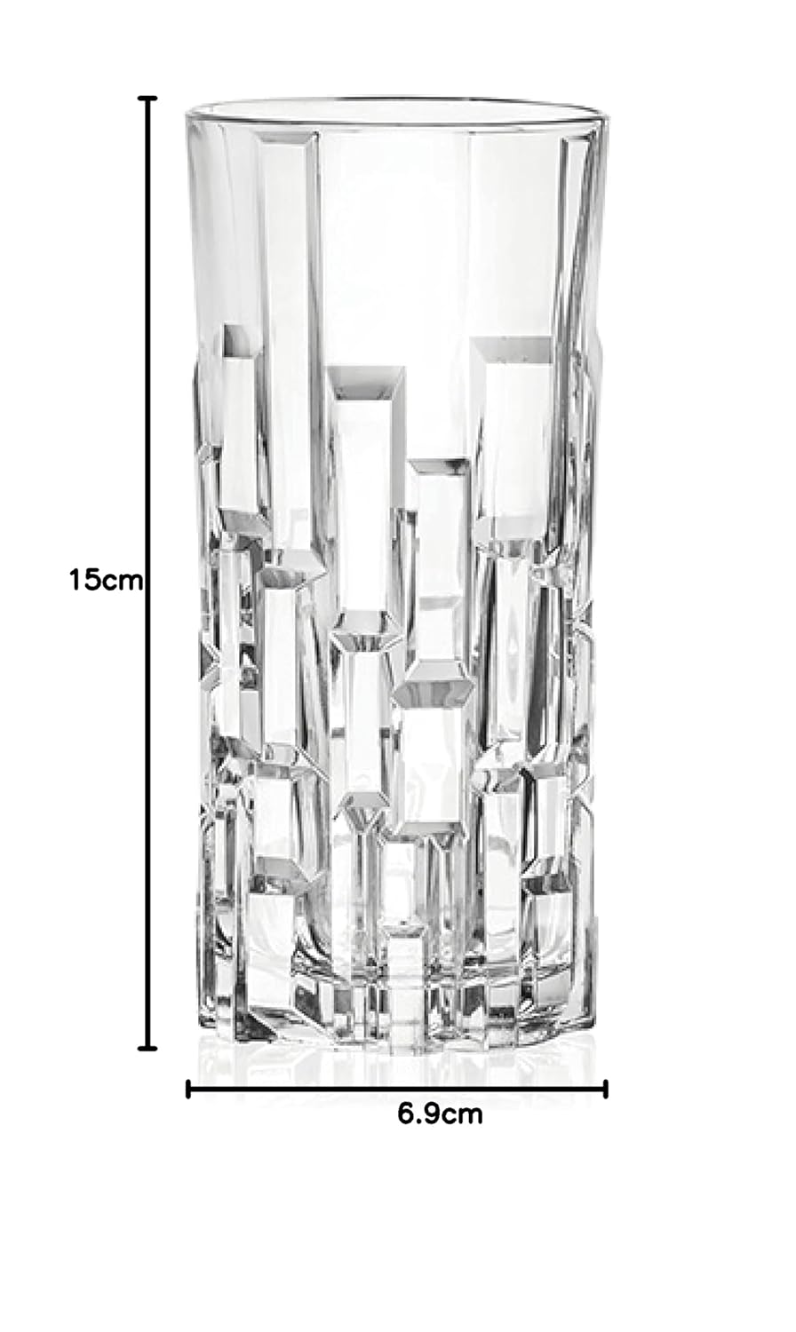 RCR Etna Highball Glasses, 340 ml, Set of 6 with sleek geometric design for elegant cocktails