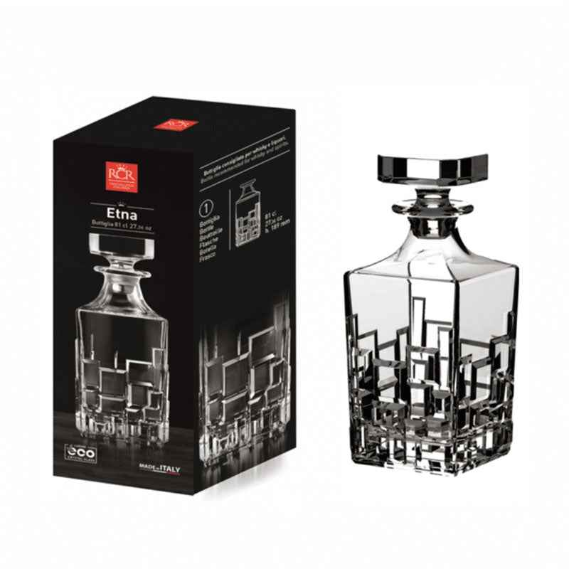 RCR Etna Crystal Glass Whiskey Decanter Bottle, 810ml
