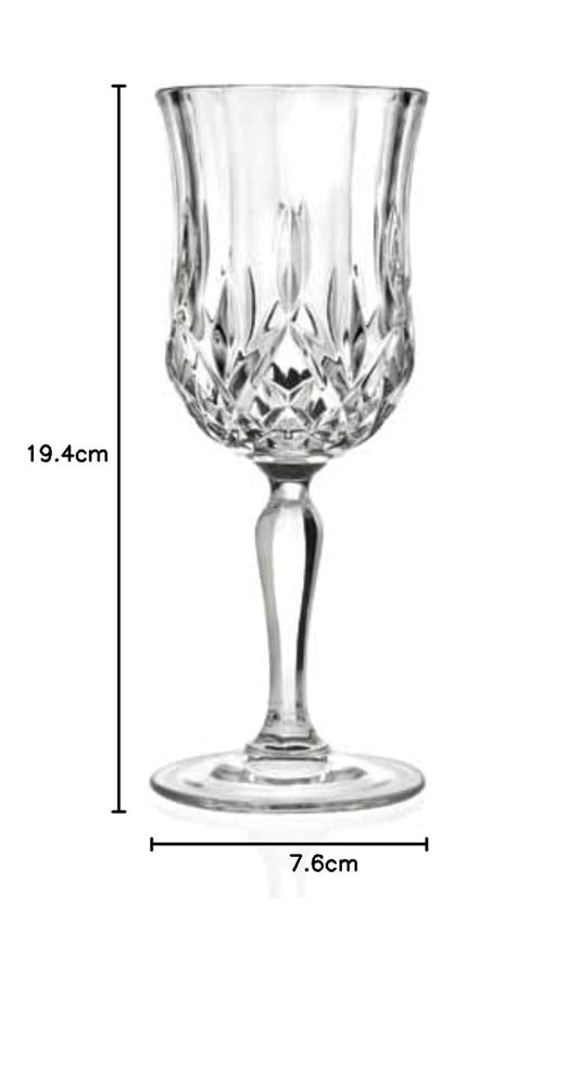 RCR Opera Red Wine Glass side view, showing detailed crystal design and dimensions for optimal use
