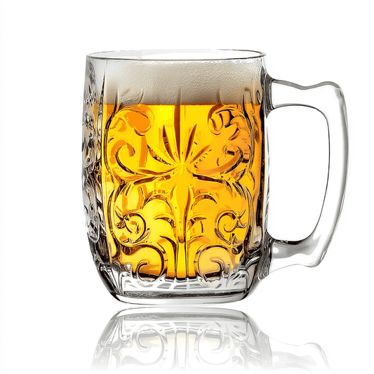 RCR Tattoo Mule Beer Mug, 430ml, Set of 4 mugs with white background and a shiny white surface
