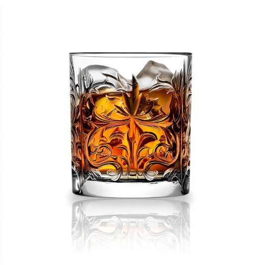 RCR Tattoo DOF Crystal Whiskey Glasses, 340ml, Set of 6 on a white background