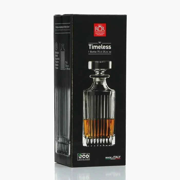RCR Timeless Crystal Glass Whiskey Decanter Bottle , 750ml