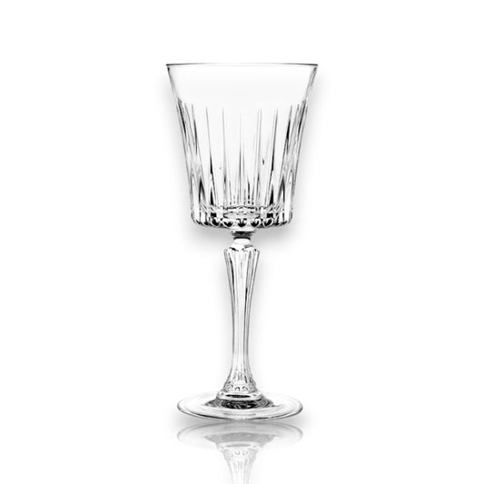 RCR Timeless White Wine glasses set of 6 featuring elegant ribbed design and crystal clarity for stylish dining.
