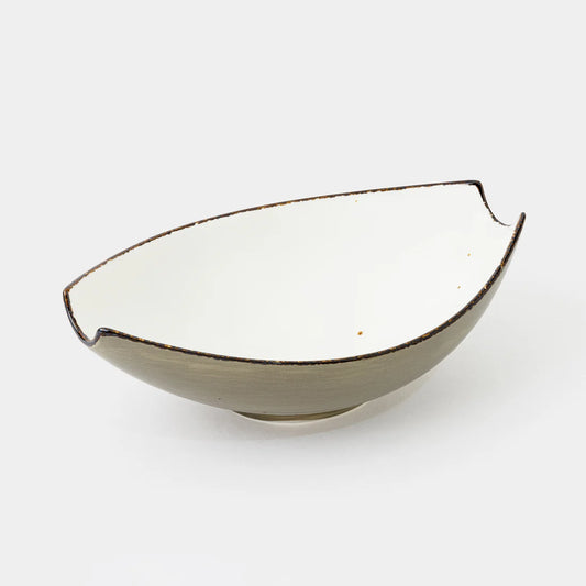 Rena Porcelain Amalfi Taupe Hammock 1250 ml serving dish with a unique design and elegant finish