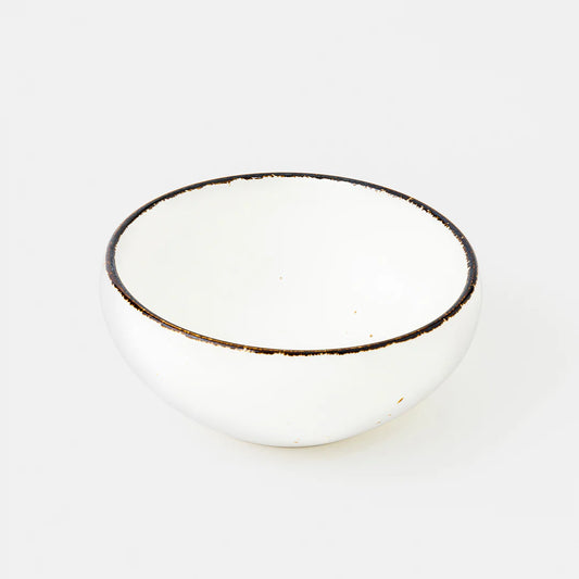 Rena Porcelain Amalfi White Bulb Regular size 1145 ml serving dish with a rustic edge design