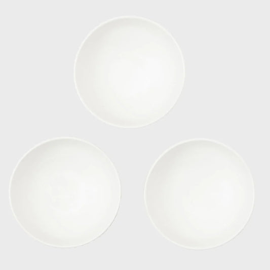 Rena Porcelain Linear White Bowl 11 cm 250 ml Set of 3 with a sleek design for serving snacks