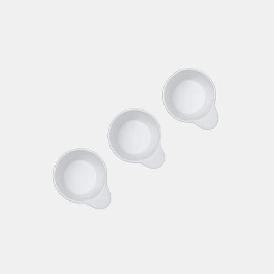 Rena Porcelain Linear White Regular Cup 120 ml Set of 3 in minimalist design for elegant dining experiences