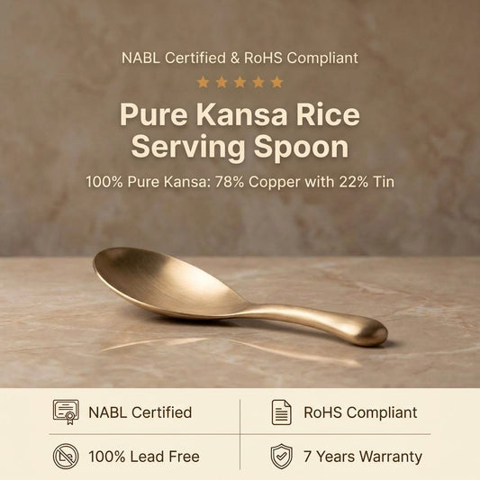 Pure Kansa Rice Serving Spoon – 100% Pure Kansa, NABL Certified & RoHS Compliant