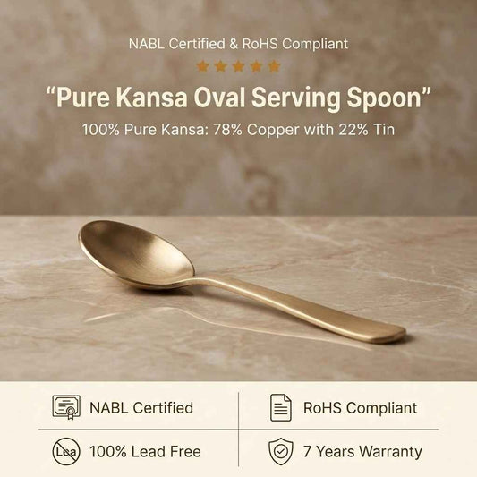 Pure Kansa Serving Spoon Ruby, Oval Large