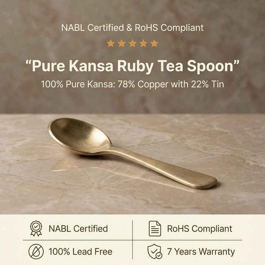 Pure Kansa Ruby Tea Spoon, Matte Finished