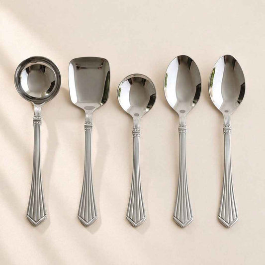 Kishco Cutlery Symphony Stainless Steel Serving Set, 5 Pcs Gift Set