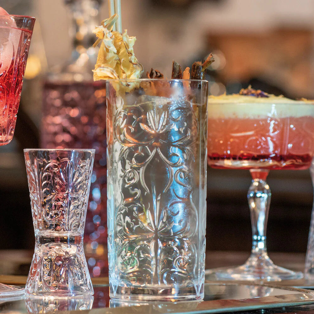 RCR Tattoo Cocktail HB Tumbler Glass, 368ml, Set of 6 Cocktail Glasses