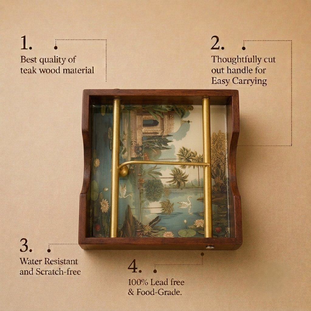 Tropical Serenity Wooden Napkin Stand - Features