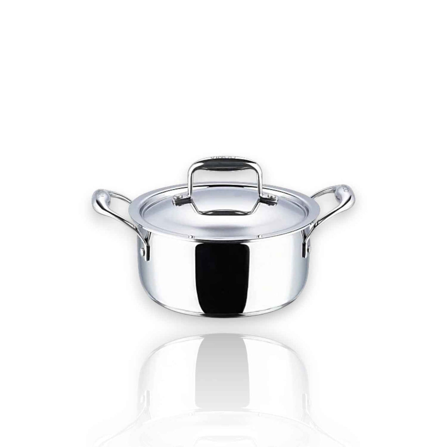 Vinod Platinum Triply Stainless Steel Saucepot with SS Lid, 20cm, 3L