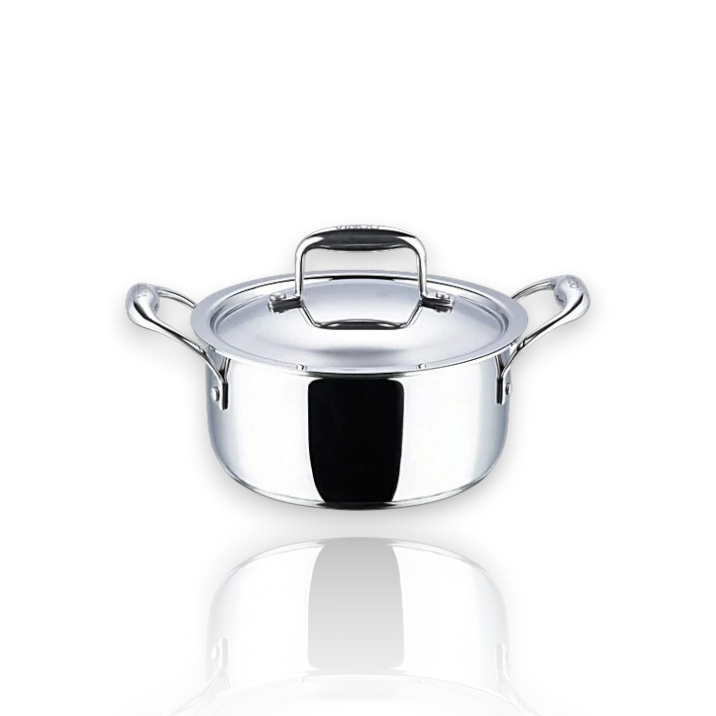 Vinod Platinum Triply Stainless Steel Saucepot 22cm 4L with lid and sturdy handles for even cooking