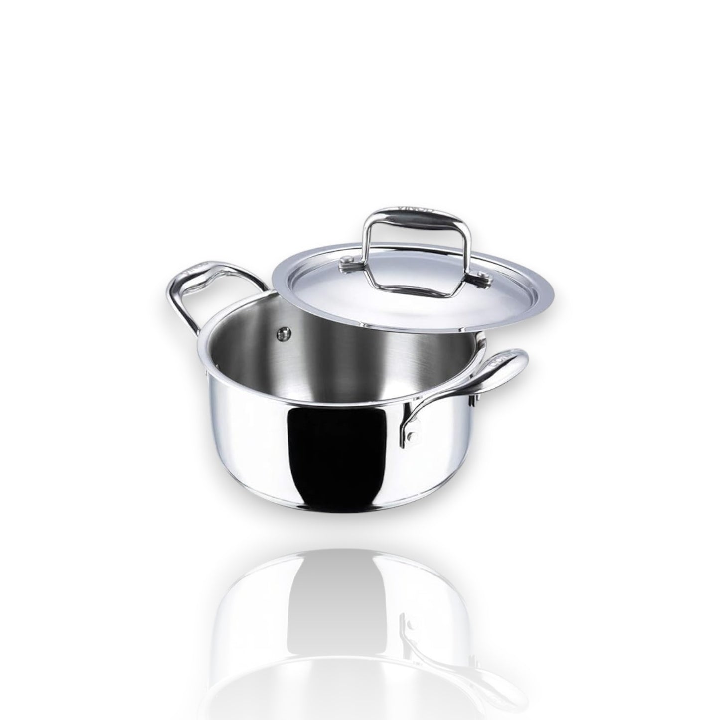 Vinod Platinum Triply Stainless Steel Saucepot 22cm 4L with stainless steel lid and sturdy handles